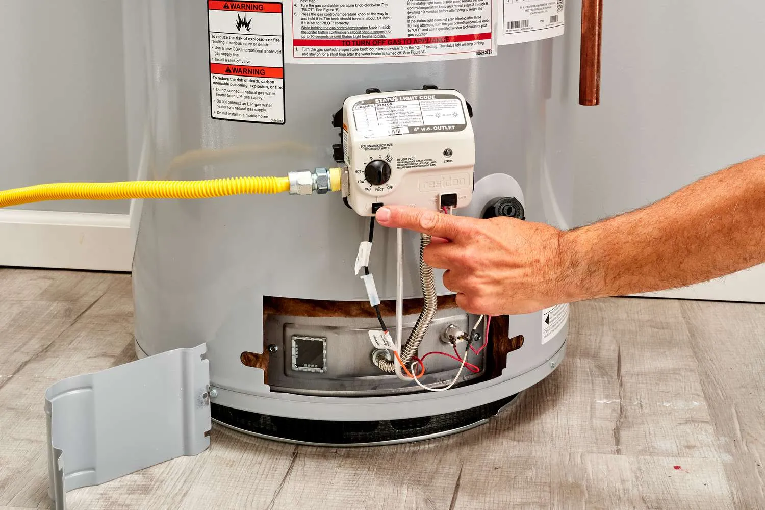 Gas water heater control valve repair in a Lancaster, PA home